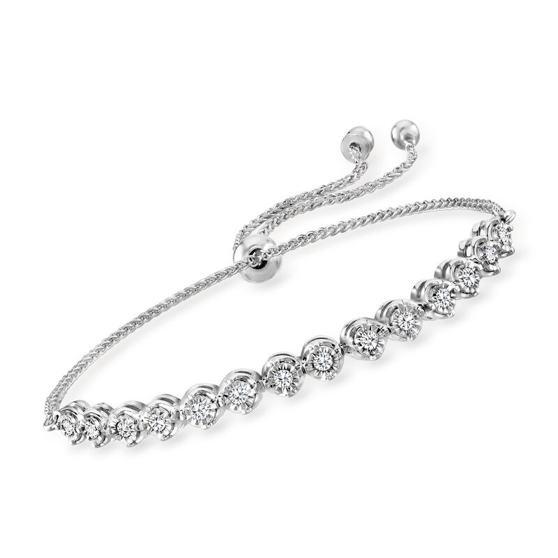 .50 ct. t.w. Diamond Bolo Bracelet in Sterling Silver image number 0