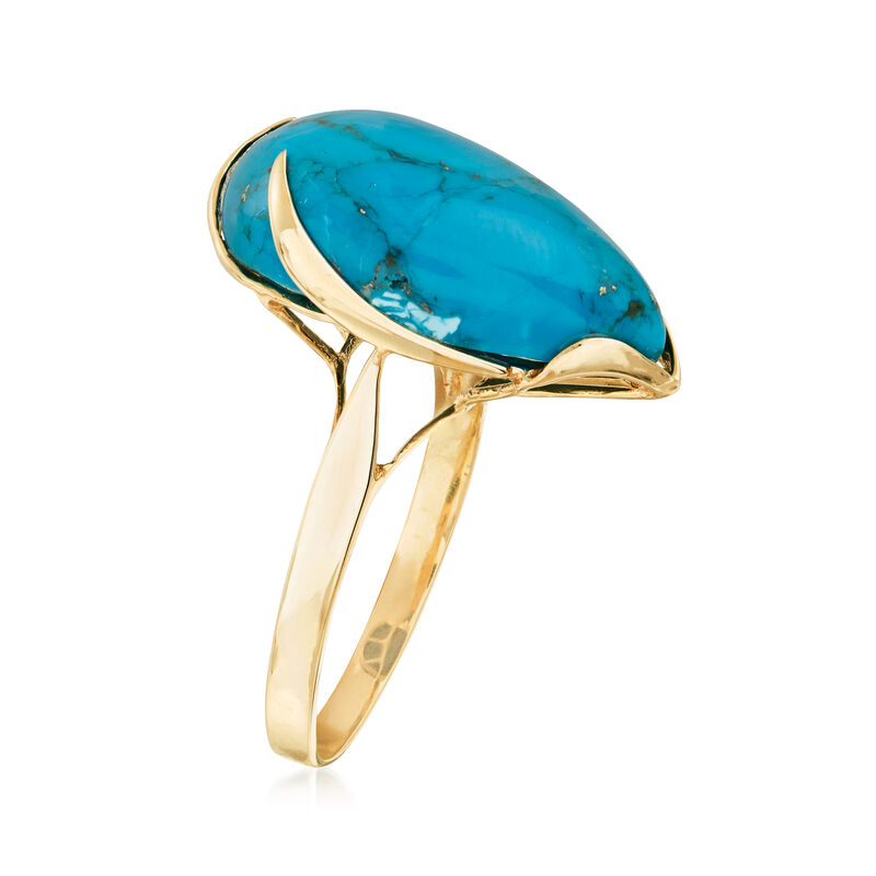 Turquoise Ring in 14kt Yellow Gold image number 2