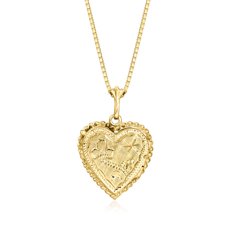 C. 1970 Vintage 14kt Yellow Gold Heart Locket Necklace. 18" image number 0