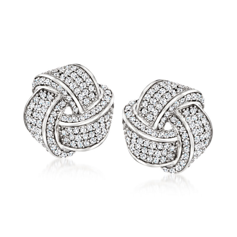 .50 ct. t.w. Diamond Love Knot Earrings in Sterling Silver  image number 0