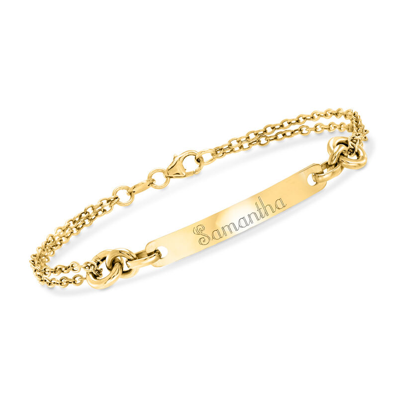 Italian 14kt Yellow Gold Personalized ID Bracelet image number 0