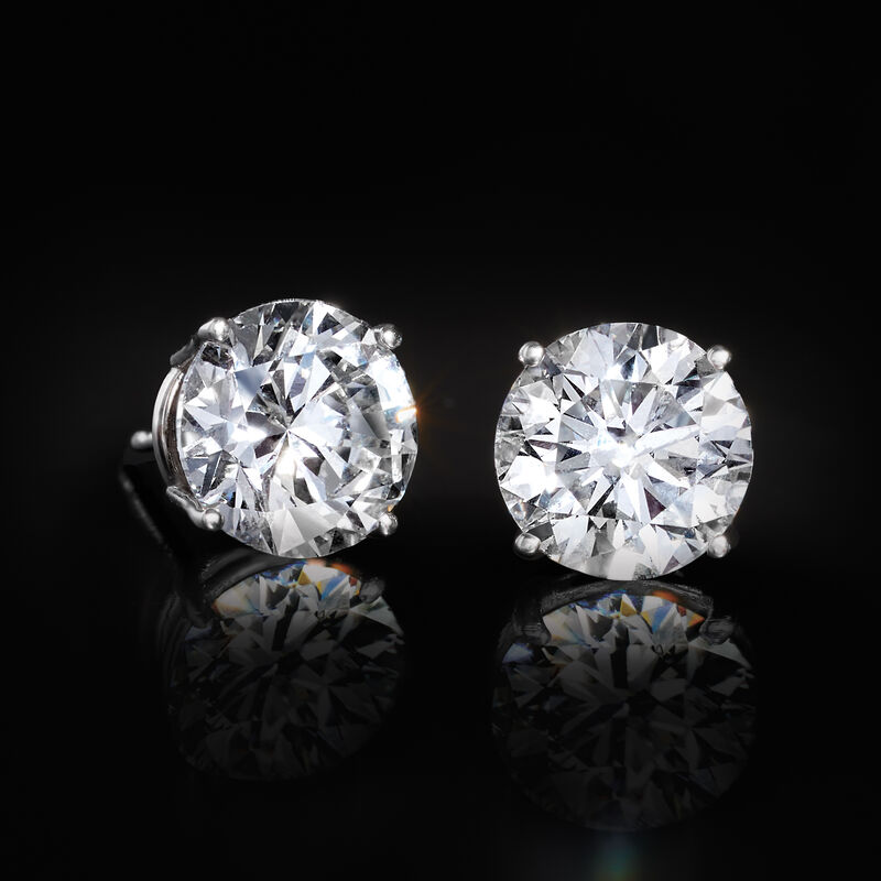 3.40 ct. t.w. Lab-Grown Diamond Stud Earrings in 14kt White Gold  image number 2