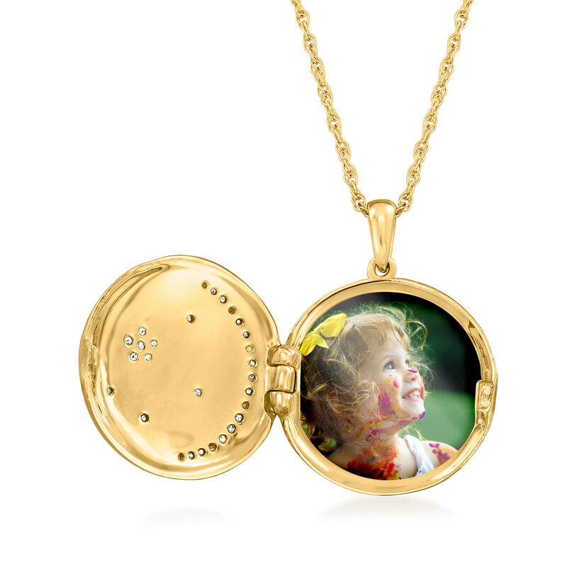 .10 ct. t.w. Diamond Celestial Locket Necklace in 18kt Gold Over Sterling. 18&quot; image number 2