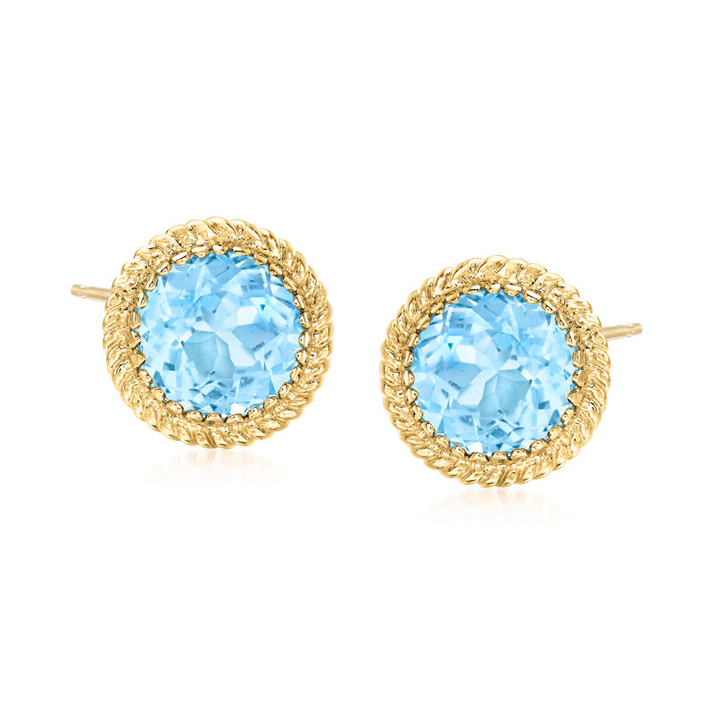 10.00 ct. t.w. Sky Blue Topaz Earrings in 14kt Yellow Gold image number 0