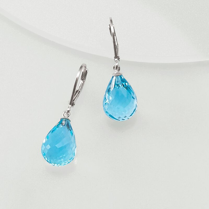 15.00 ct. t.w. Sky Blue Topaz Drop Earrings in Sterling Silver image number 2