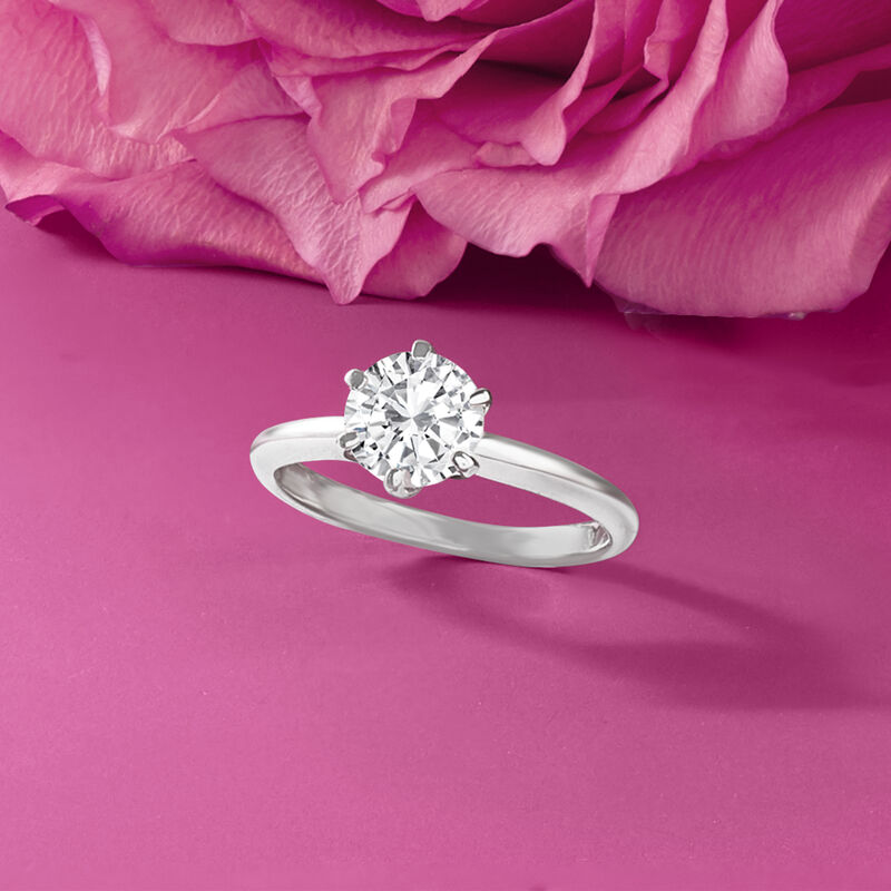 1.50 Carat Moissanite Ring in Sterling Silver image number 4