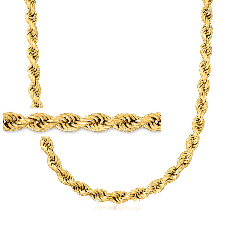8mm 18kt Gold Over Sterling Rope-Chain Necklace image number 0