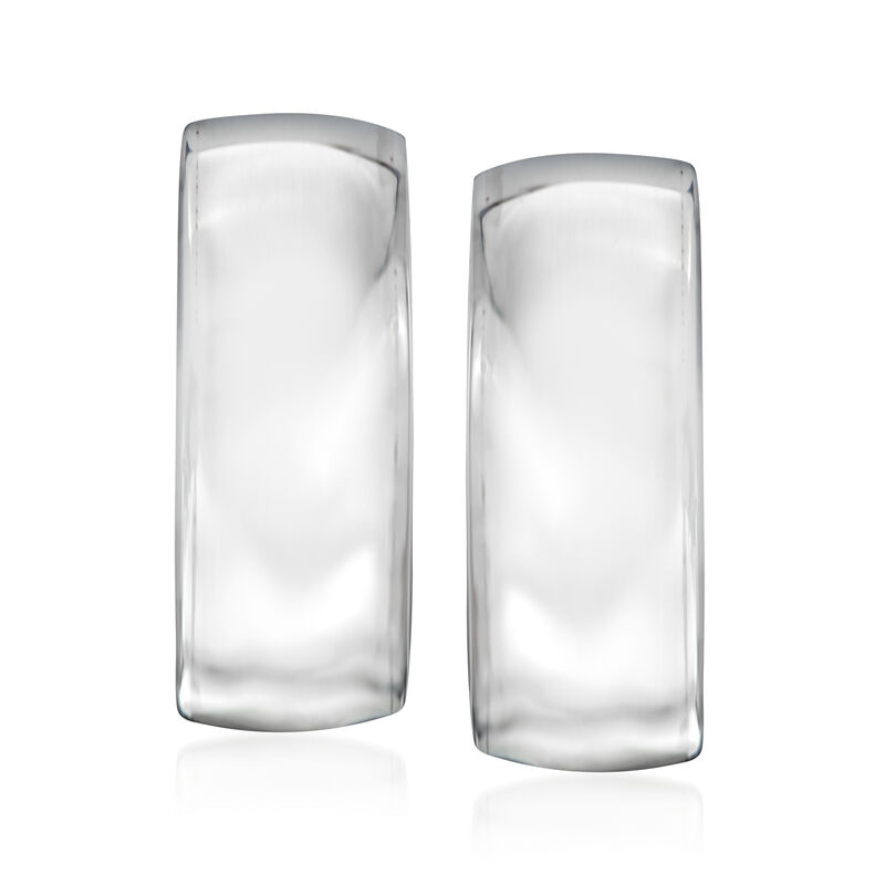 Zina Sterling Silver Clip-On Hoop Earrings. 3/4&quot; image number 2
