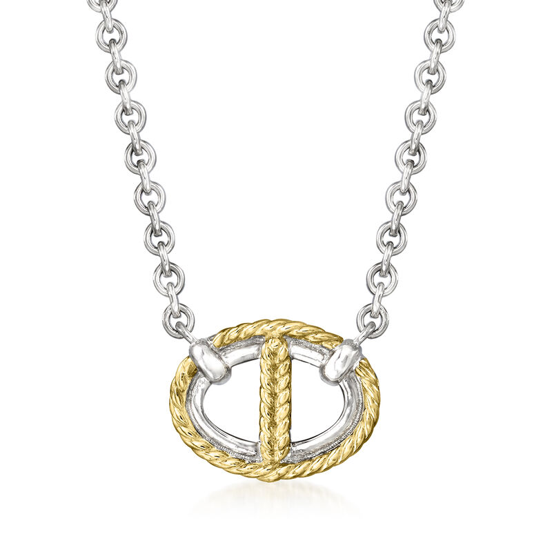 Judith Ripka &quot;Vienna&quot; Sterling Silver and 18kt Yellow Gold Reversible Link Necklace image number 0