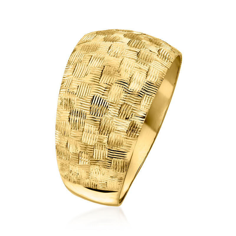 Italian 14kt Yellow Gold Basketweave-Pattern Ring. Size 8 image number 2