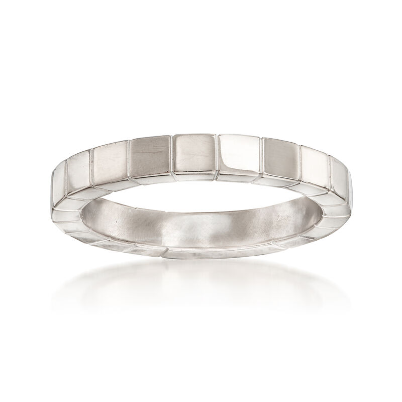 C. 1990 Vintage Cartier 18kt White Gold Square Pattern Ring image number 0