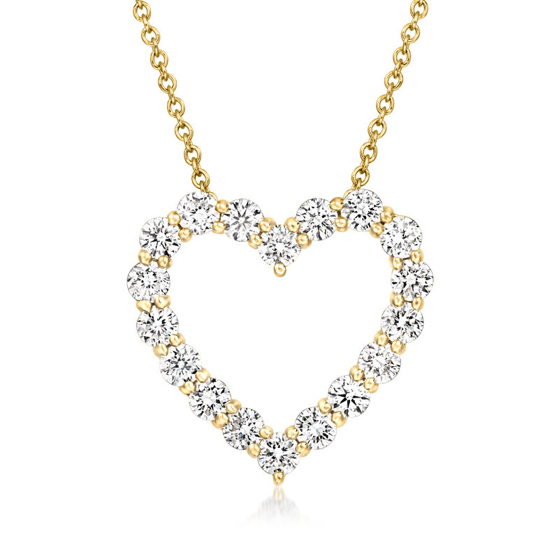 1.00 ct. t.w. Lab-Grown Diamond Heart Pendant Necklace in 14kt Yellow Gold image number 0