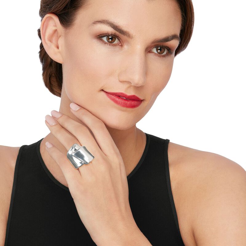 Sterling Silver Overlapping Ribbon Ring image number 1