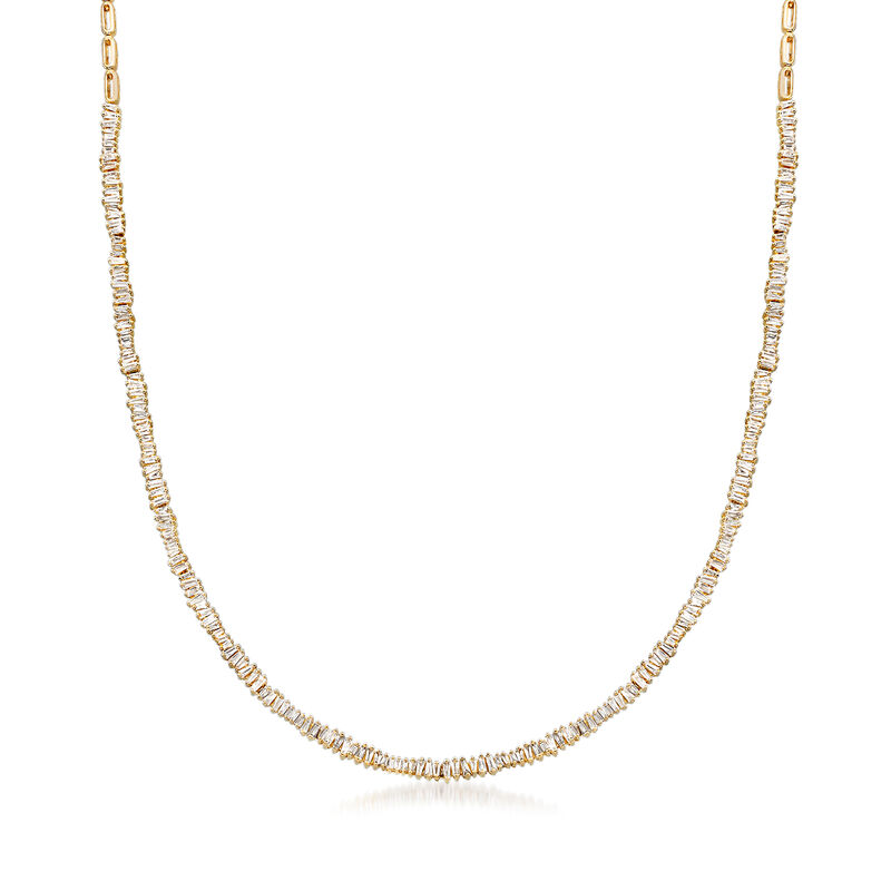 2.10 ct. t.w. Baguette Diamond Necklace in 14kt Yellow Gold. 20&quot; image number 0