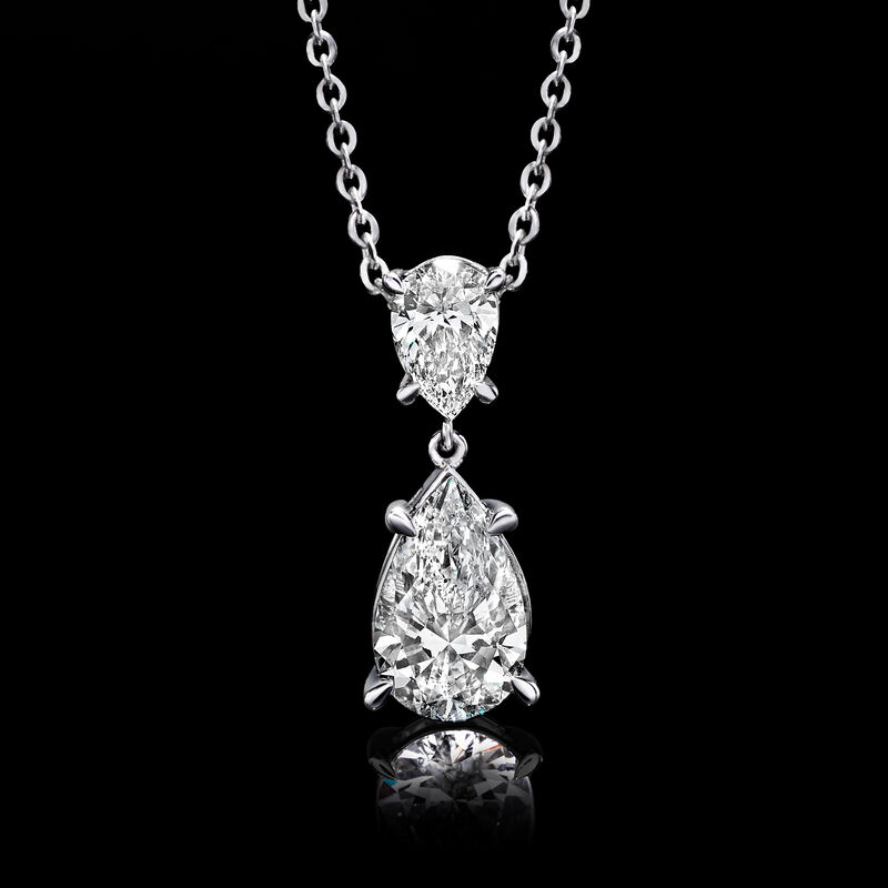 2.00 ct. t.w. Pear-Shaped Lab-Grown Diamond Pendant Necklace in 14kt White Gold image number 2
