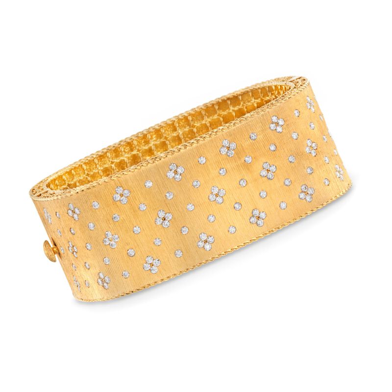 Roberto Coin &quot;Princess&quot; 1.95 ct. t.w. Diamond Bangle Bracelet in 18kt Yellow Gold. 7&quot; image number 0