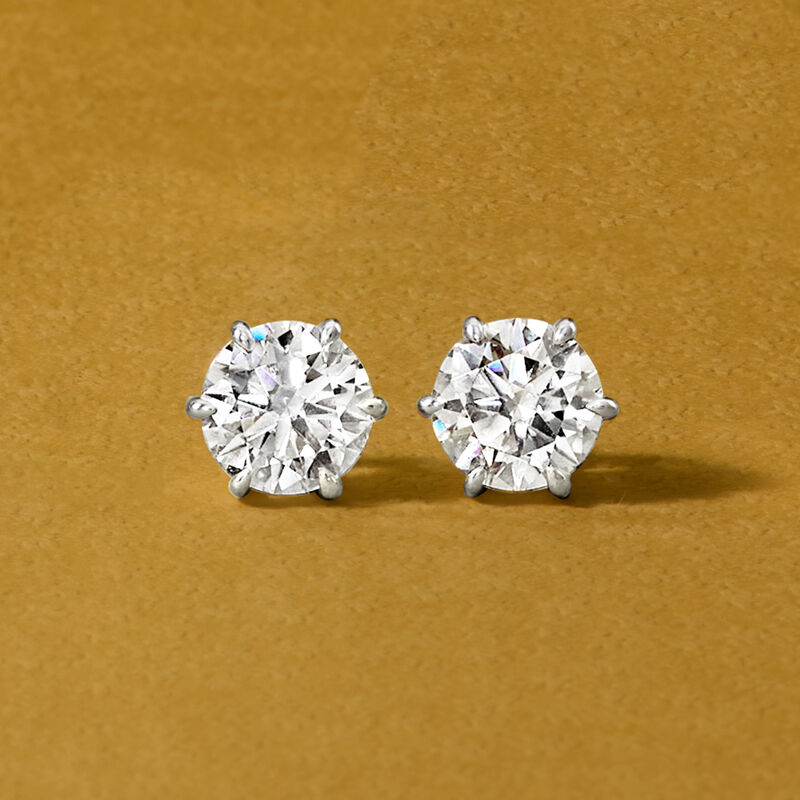 3.00 ct. t.w. Moissanite Stud Earrings in Sterling Silver image number 4