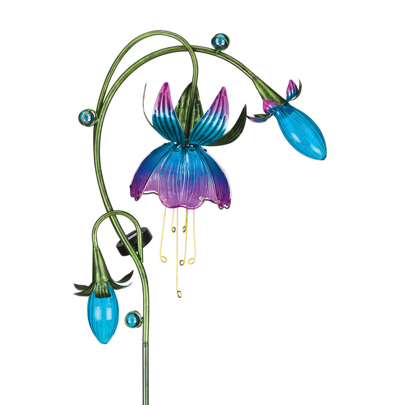 Regal &quot;Solar Fuchsia&quot; Set of 2 Pink and Blue Garden Stakes  image number 0