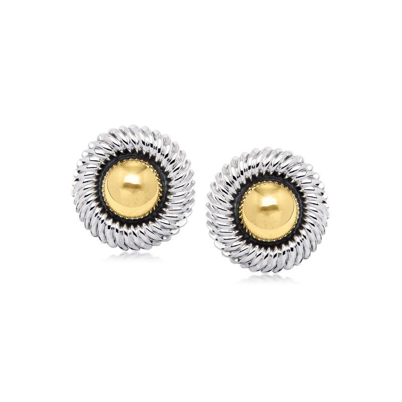 C. 1990 Vintage David Yurman Sterling Silver and 14kt Yellow Gold Disc Earrings image number 0