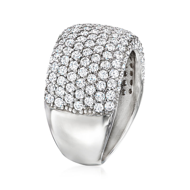 Italian 1.50 ct. t.w. Pave CZ Ring in Sterling Silver image number 2