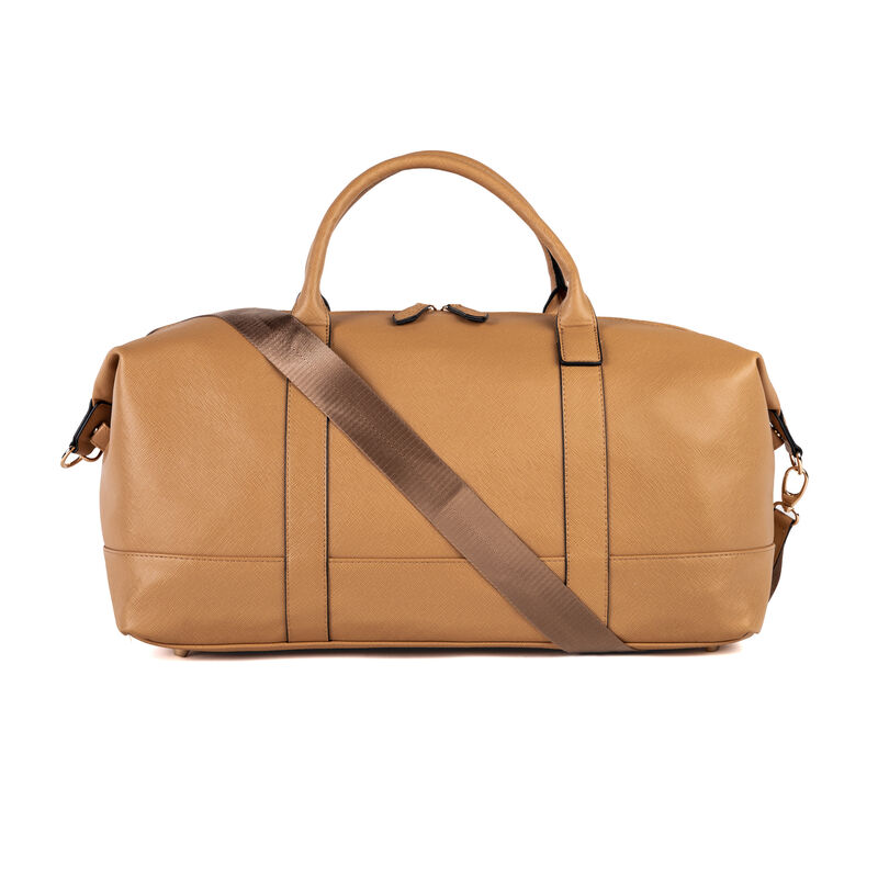 Brouk & Co. &quot;Alexa&quot; Faux Taupe Leather Duffel Bag image number 0
