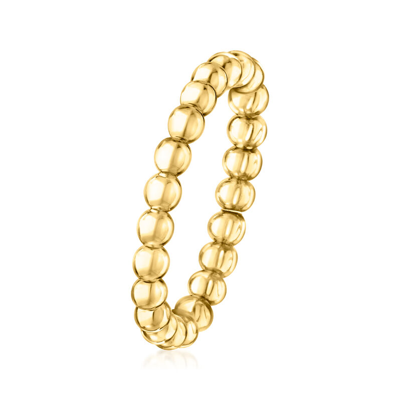 3mm 10kt Yellow Gold Bead Stretch Ring image number 2