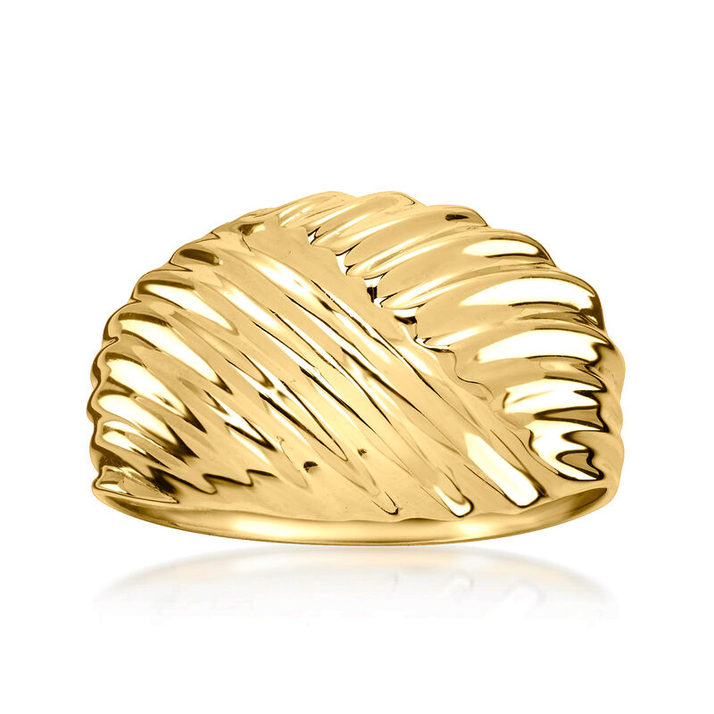 C. 1980 Vintage 14kt Yellow Gold Shrimp Ring. Size 6 image number 0