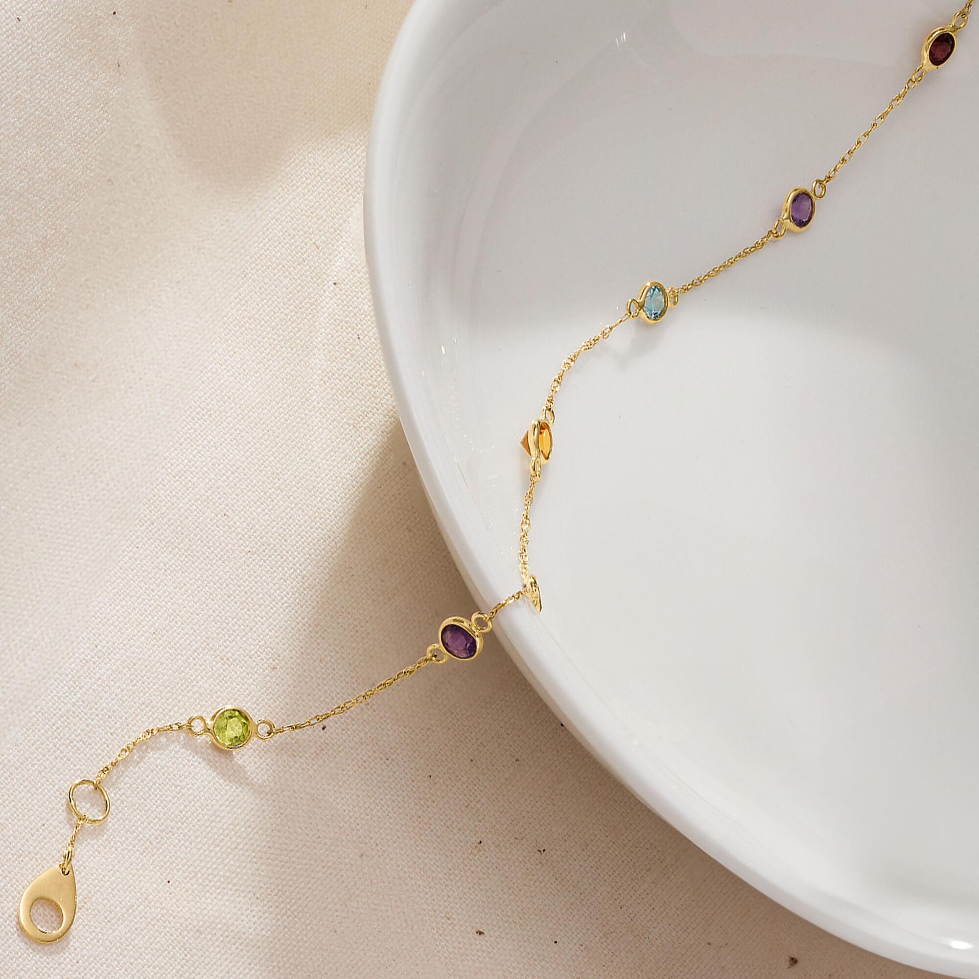69 ct. t.w. Multi-Gemstone Station Bracelet in 14kt Yellow Gold
