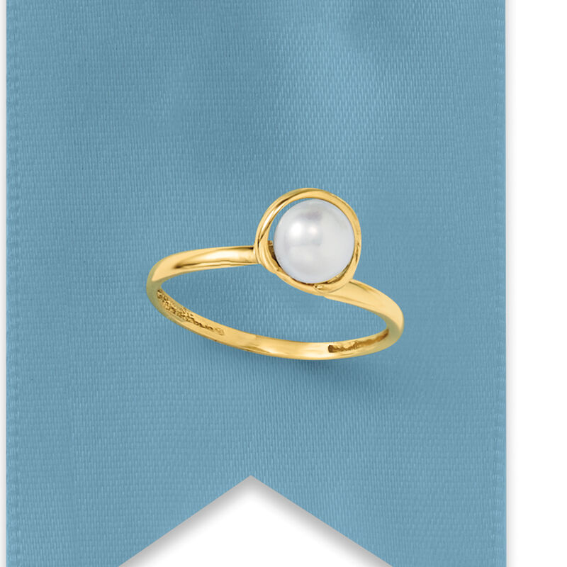 6mm Cultured Pearl Ring in 14kt Yellow Gold image number 4