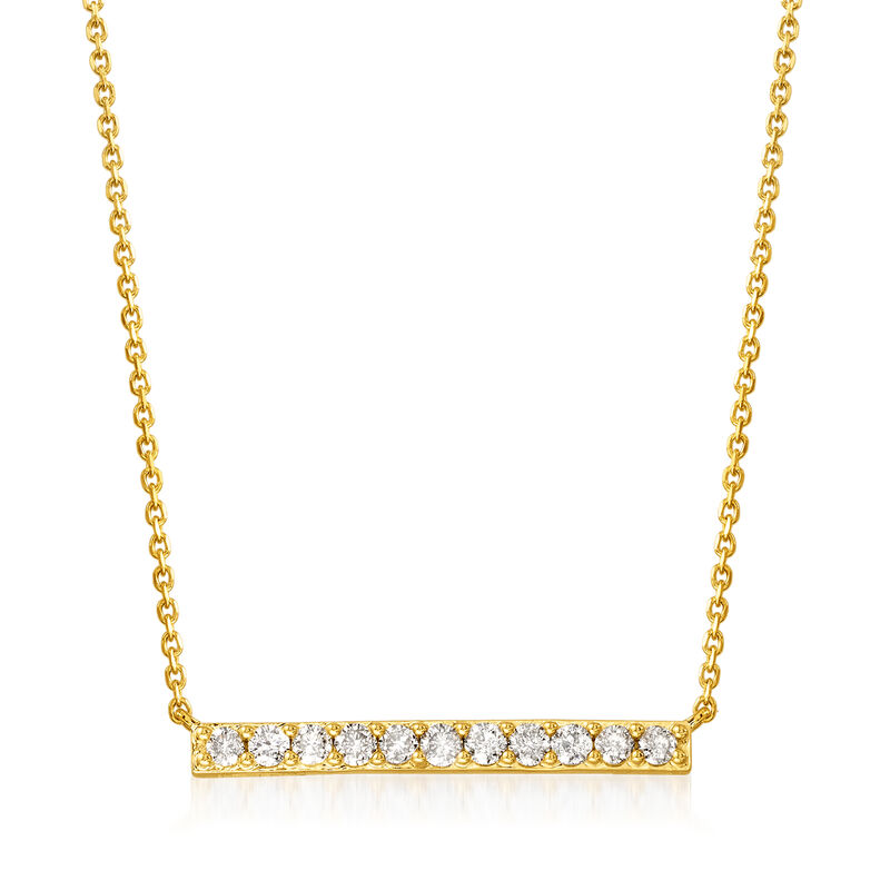 .50 ct. t.w. Diamond Bar Necklace in 18kt Gold Over Sterling image number 0