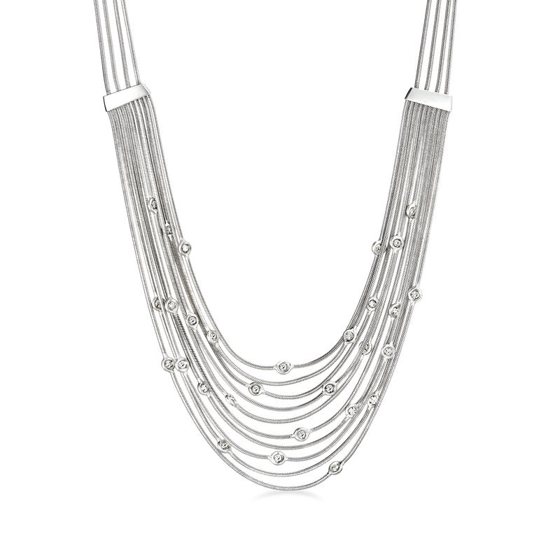 C. 1980 Vintage H. Stern .85 ct. t.w. Diamond Multi-Strand Necklace in 18kt White Gold image number 0