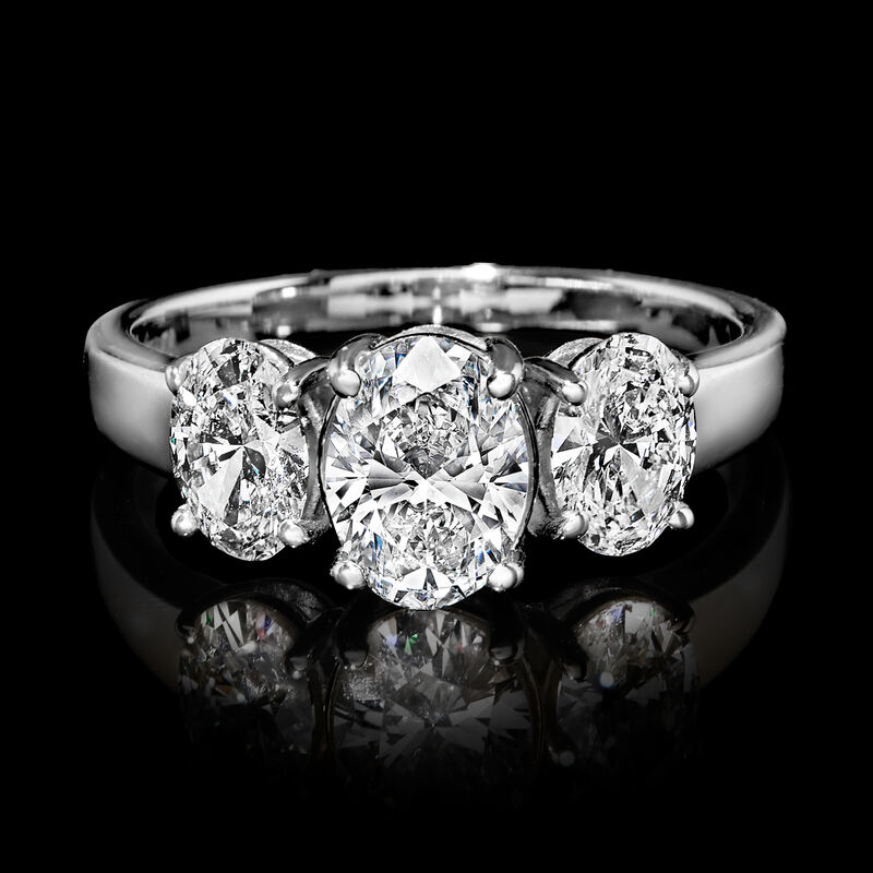 2.00 ct. t.w. Lab-Grown Diamond Three-Stone Ring in 14kt White Gold. Size 5 image number 3