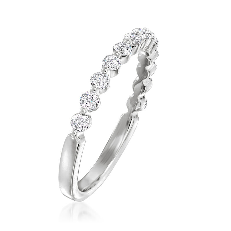 Henri Daussi .50 ct. t.w. Diamond Wedding Band in 18kt White Gold image number 2