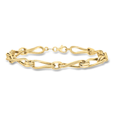Italian 14kt Yellow Gold Twisted-Link Bracelet