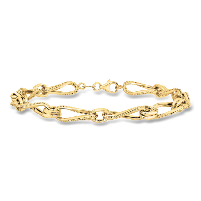 Italian 14kt Yellow Gold Twisted-Link Bracelet. 7.5" image number 0