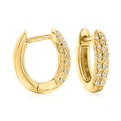 .10 ct. t.w. Diamond Huggie Hoop Earrings in 18kt Gold Over Sterling