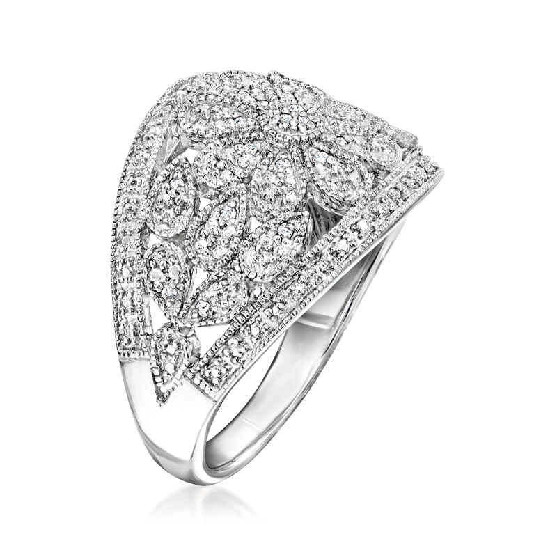 .10 ct. t.w. Diamond Flower Ring in Sterling Silver image number 2
