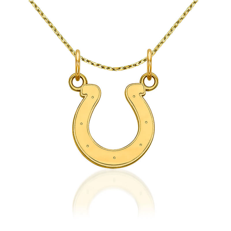 14kt Yellow Gold Small NFL Indianapolis Colts Necklace. 18&quot; image number 0