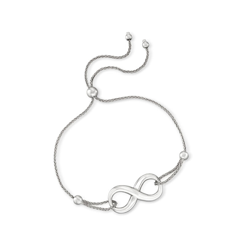 Sterling Silver Infinity Symbol Bolo Bracelet image number 2
