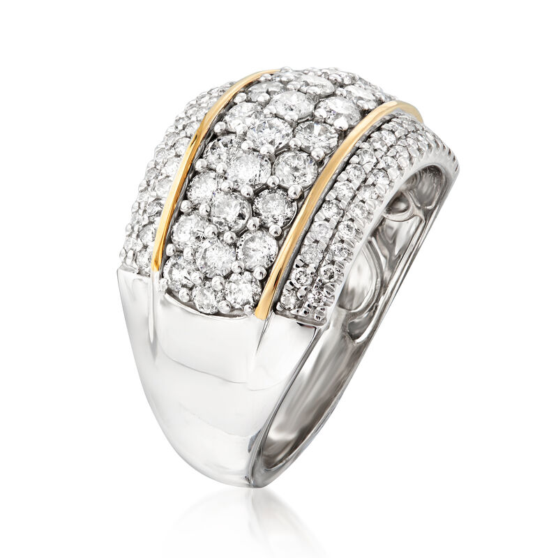 2.00 ct. t.w. Diamond Dome Ring in Sterling Silver with 14kt Yellow Gold image number 2
