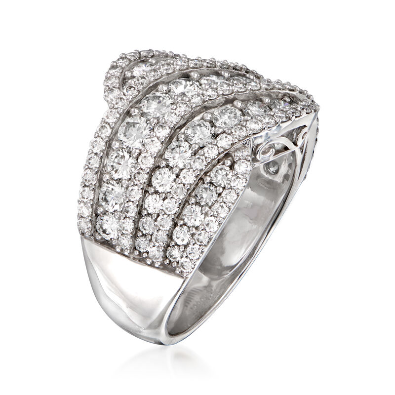 3.00 ct. t.w. Diamond Wave Ring in 14kt White Gold image number 2
