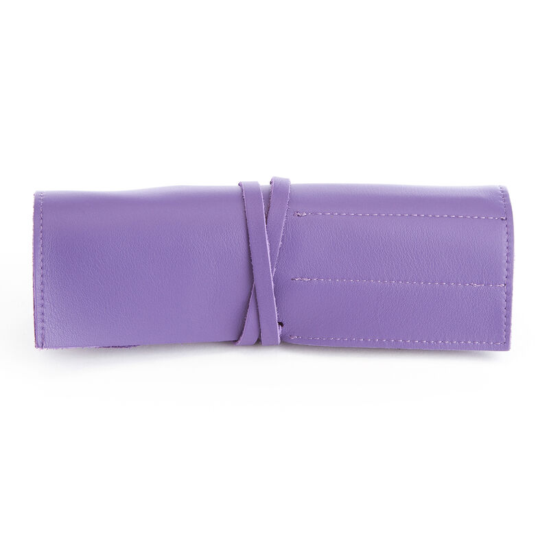 Royce Purple Leather Makeup Brush Roll image number 2
