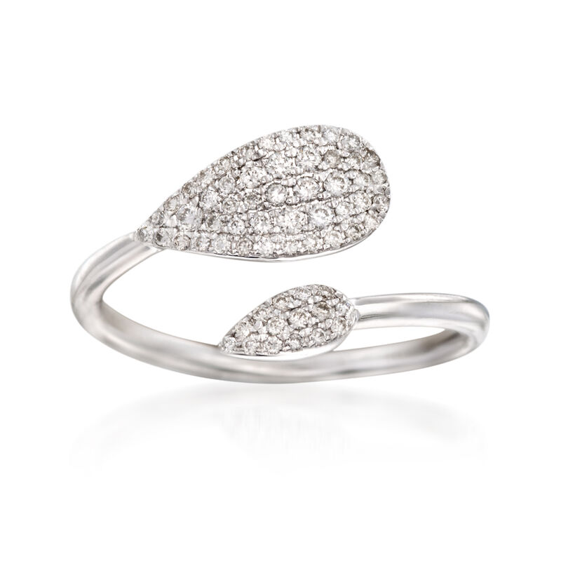 Gabriel Designs .26 ct. t.w. Diamond Bypass Ring in 14kt White Gold. Size 7 image number 0