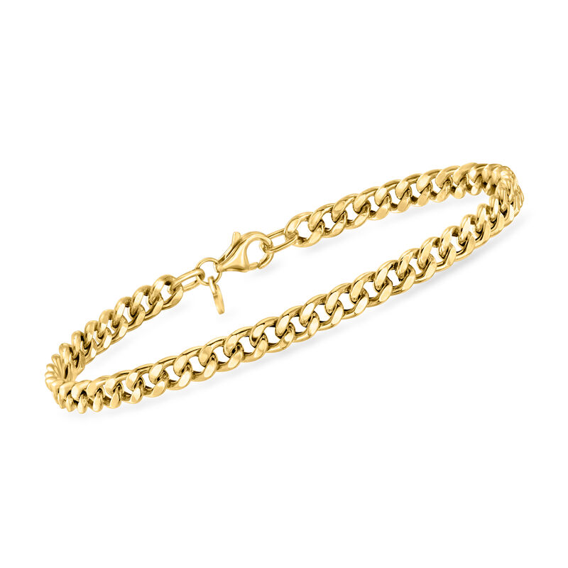 Italian 4mm 14kt Yellow Gold Curb-Link Bracelet image number 0