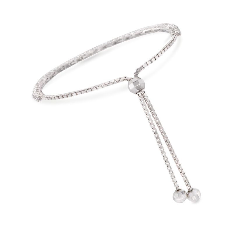 .72 ct. t.w. CZ Bolo Bracelet in Sterling Silver image number 2