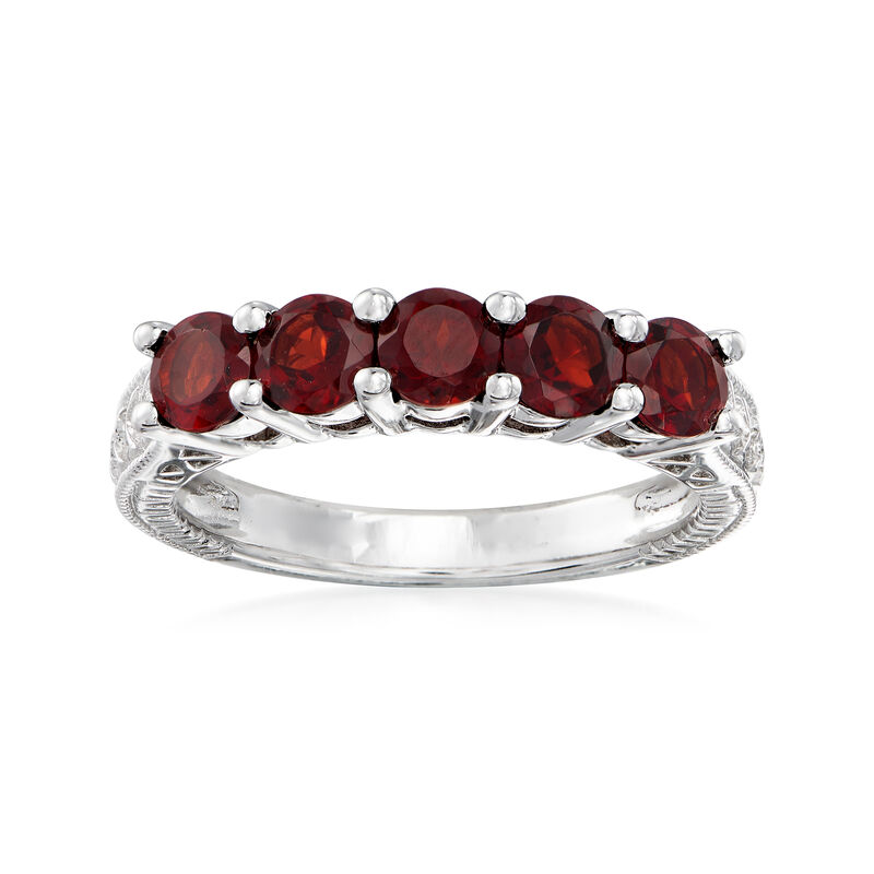 1.50 ct. t.w. Garnet Five-Stone Ring in Sterling Silver image number 0