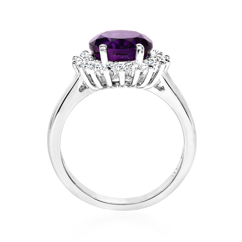 2.20 Carat Amethyst and .30 ct. t.w. White Topaz Ring in Sterling Silver. Size 7 image number 2