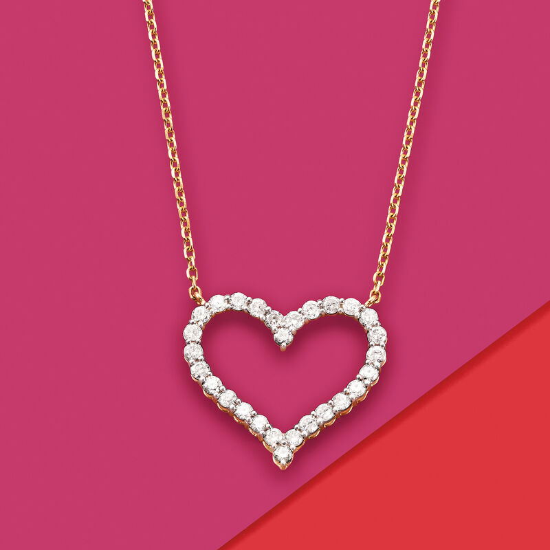 1.50 ct. t.w. Diamond Heart Necklace in 14kt Yellow Gold image number 2