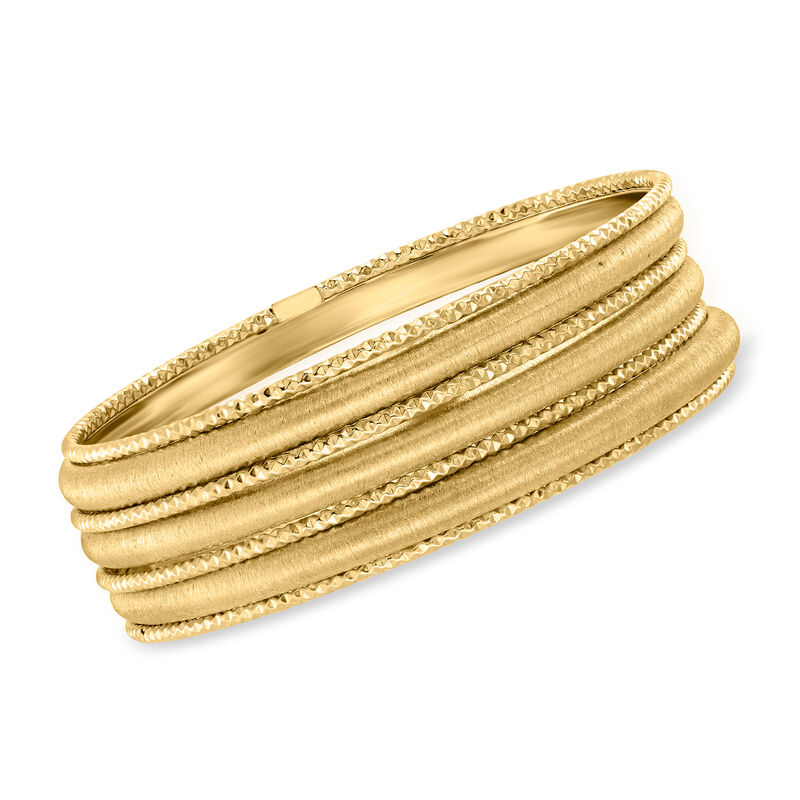 Italian 18kt Gold Over Sterling Silver Jewelry Set: Seven Bangle Bracelets image number 0