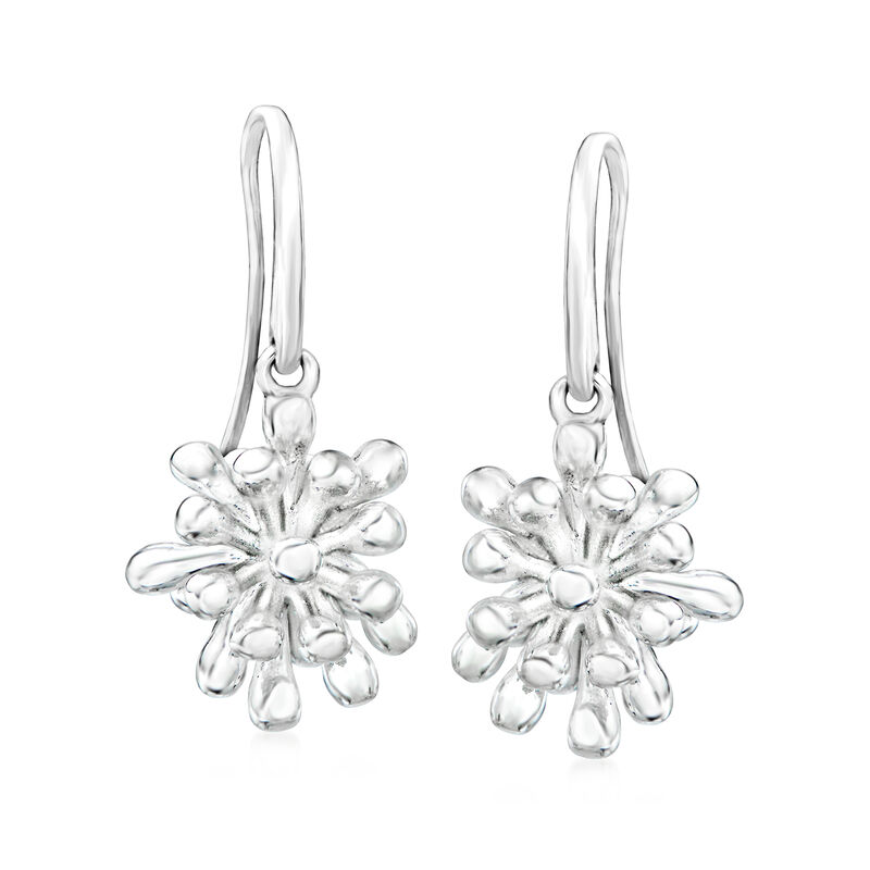 Zina Sterling Silver &quot;Contemporary&quot; Satellite Fireworks Drop Earrings  image number 0